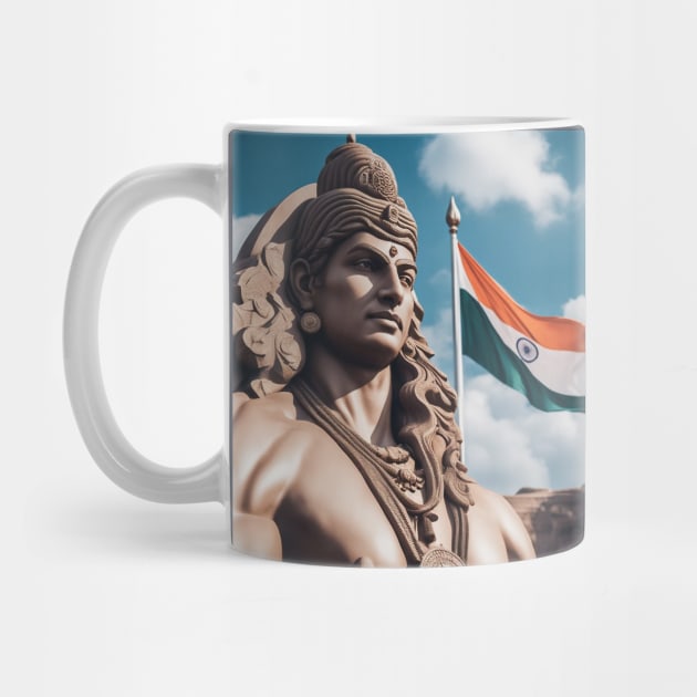 Lord Shiva with Indian Flag by bengov